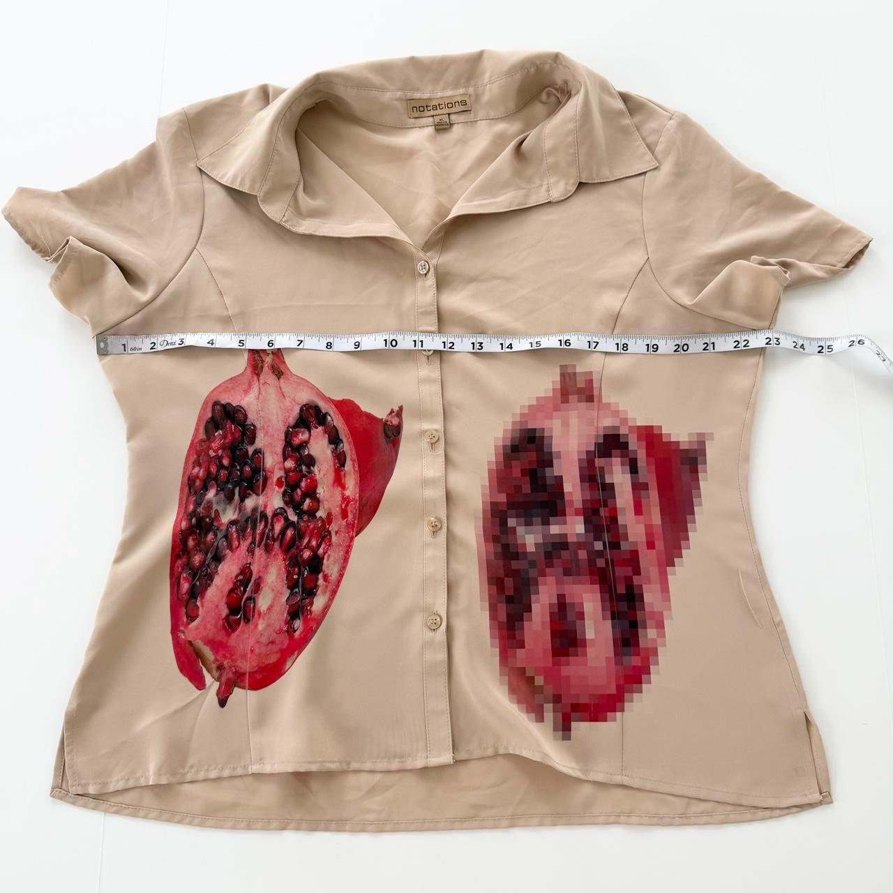 forbidden pomegranate vintage button up blouse (xl)