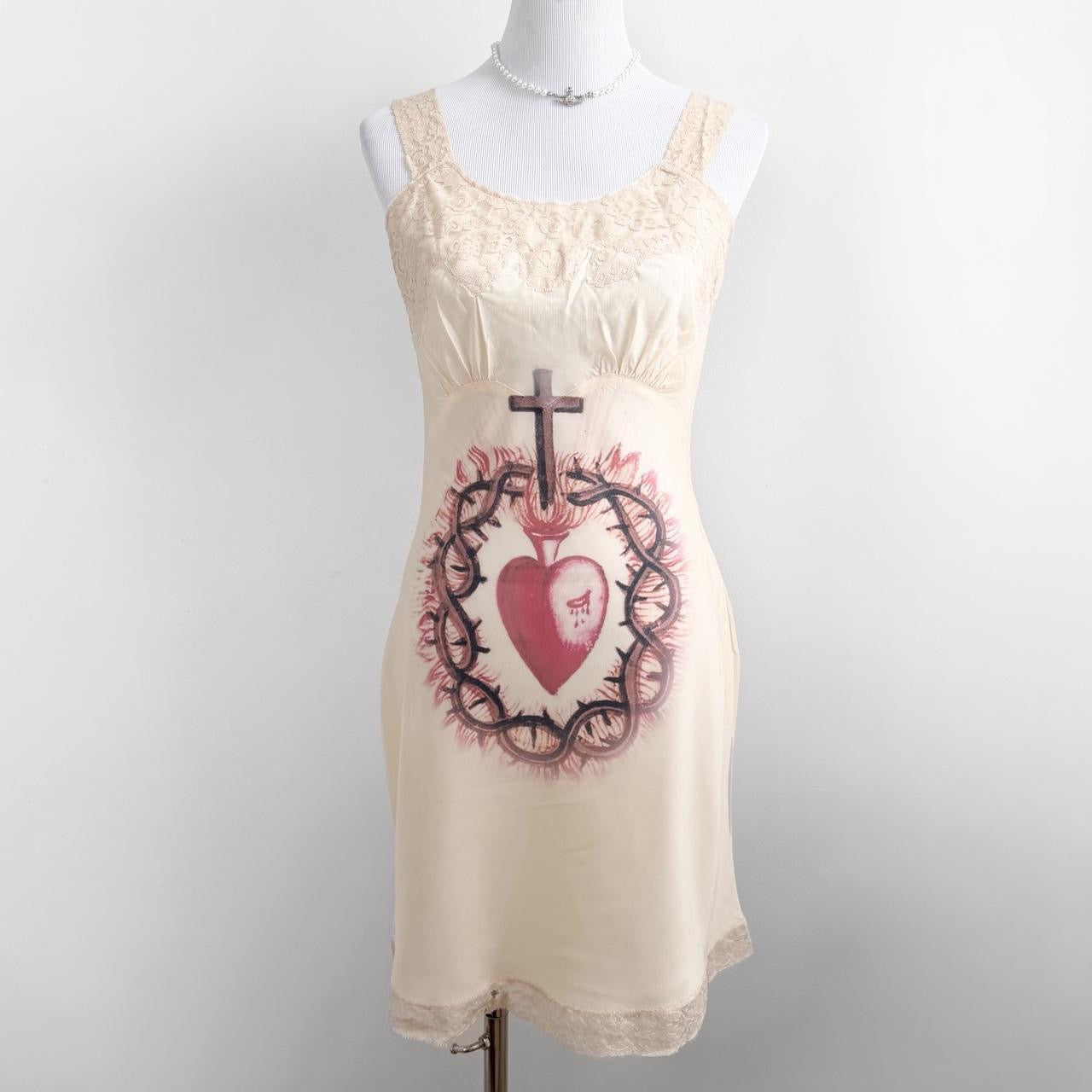 sacred heart vintage slip dress (s)
