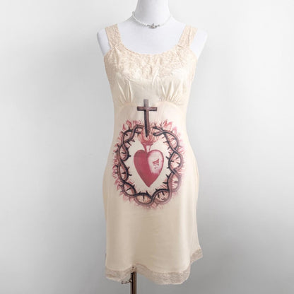 sacred heart vintage slip dress (s)