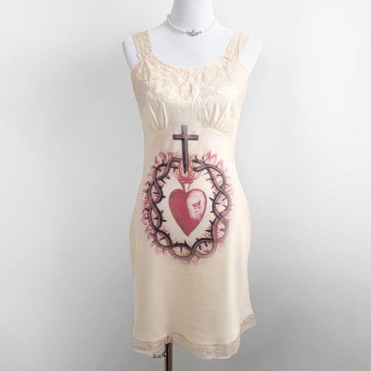 sacred heart vintage slip dress (s)