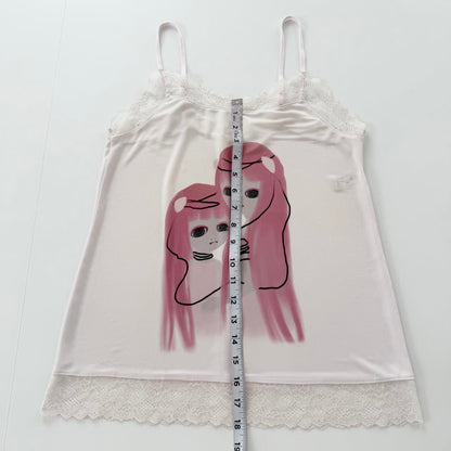 android twins sheer lace cami (m/l)