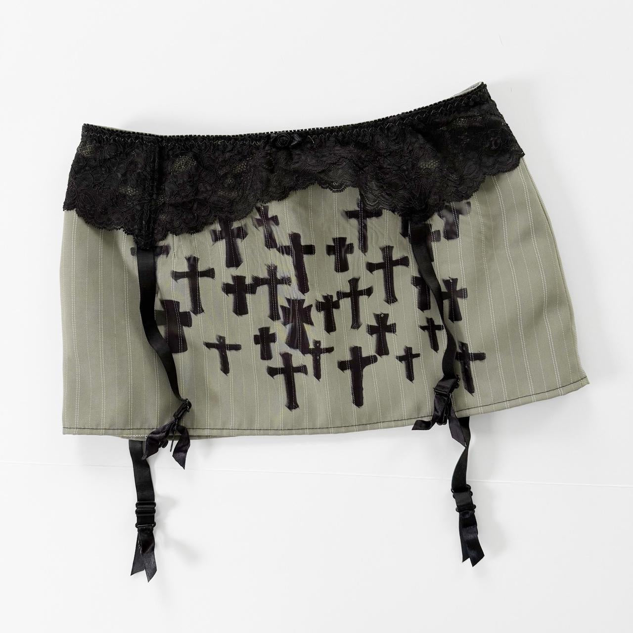 reworked rosary garter mini skirt (s/m)