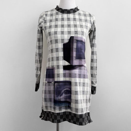cyber core computer screens vintage dress (xs)