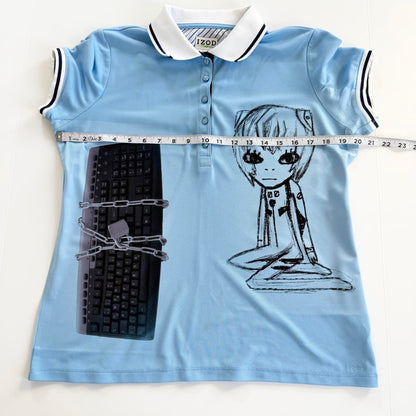 cyber core anime polo shirt (large)