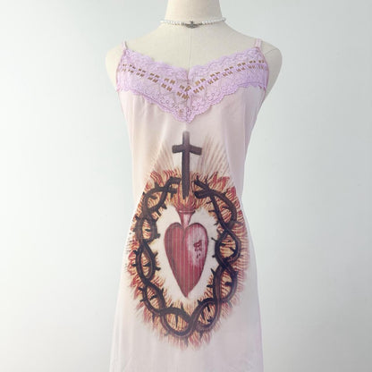 sacred heart vintage chiffon dress (large)