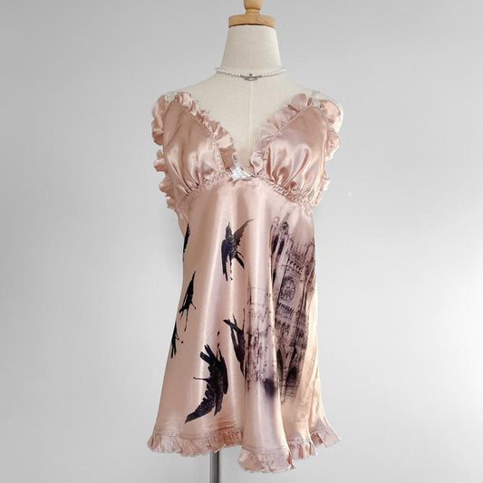 cathedral crows satin chemise (xl)