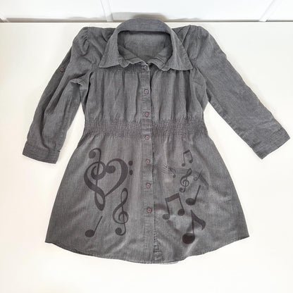 music notes vintage blouse (m)