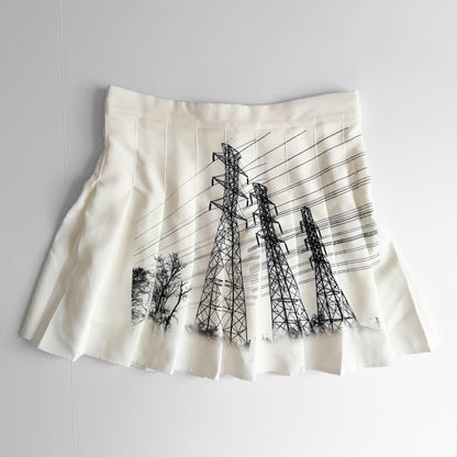 power lines pleated mini skirt (m/l)