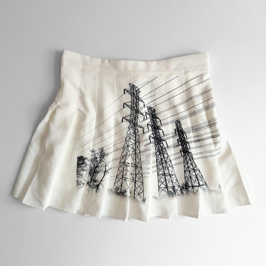 power lines pleated mini skirt (m/l)