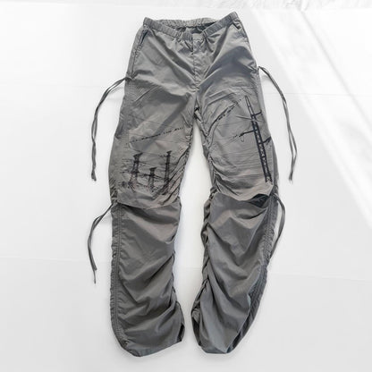 manga power lines tactical nylon ruched pants (m)