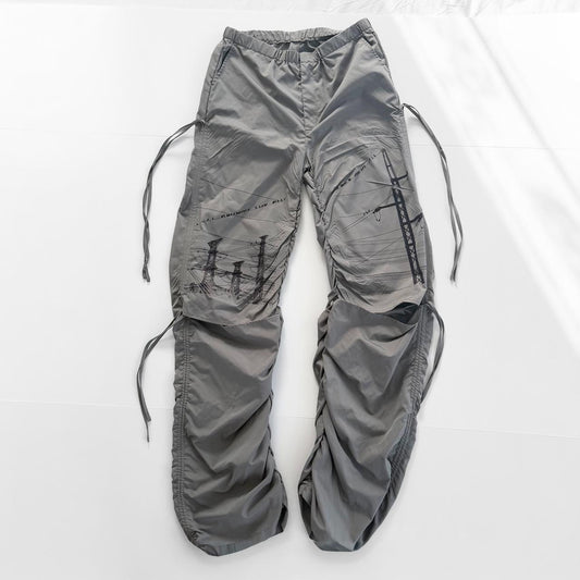 manga power lines tactical nylon ruched pants (m)