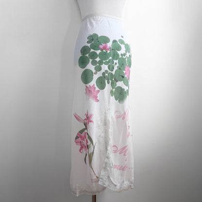 lily pad vintage maxi slip skirt (xs/s)