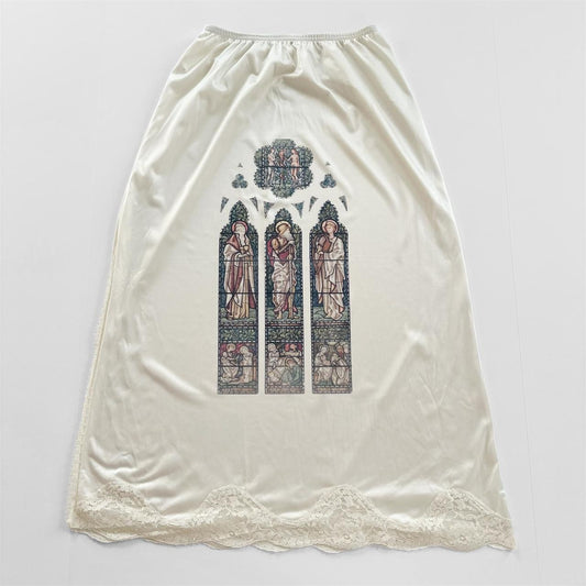 stained glass vintage slip skirt (s/m)