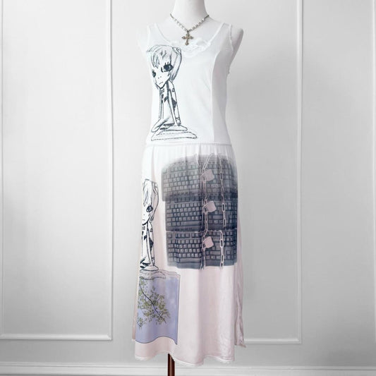 anime cyber core vintage slip set (xs/s)
