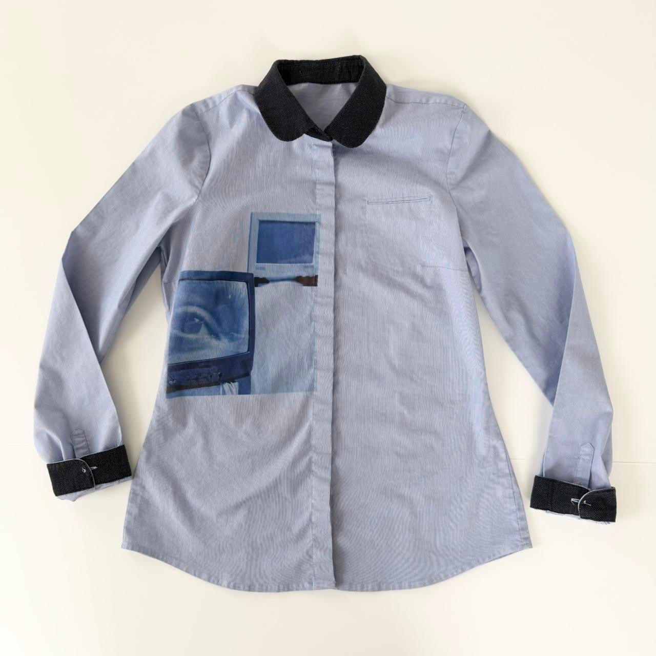 cyber core cotton button up shirt (s)