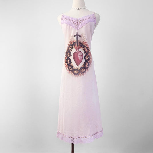 sacred heart vintage chiffon dress (large)