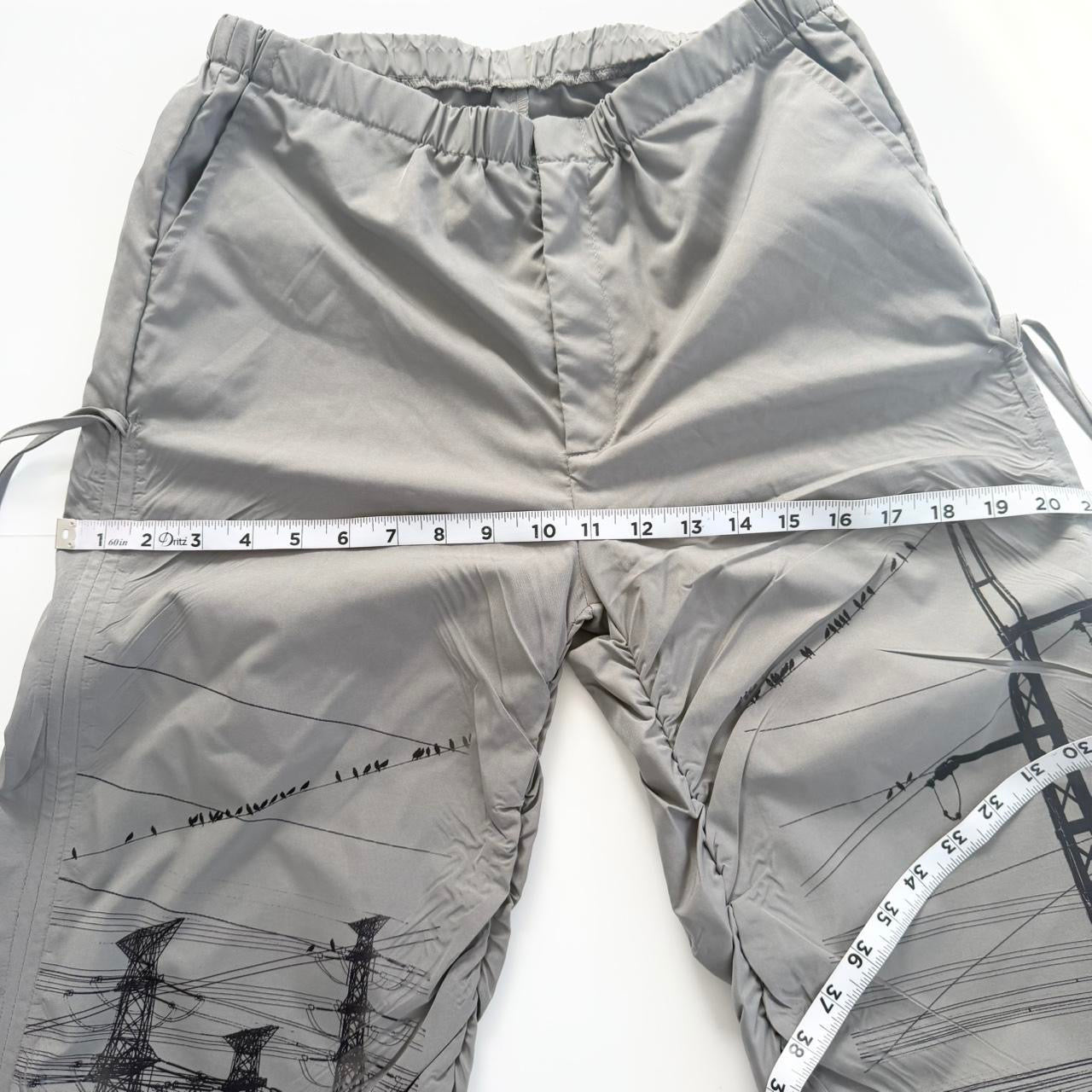 manga power lines tactical nylon ruched pants (m)