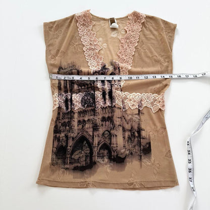 cathedral vintage lace mesh tank top (s/m)