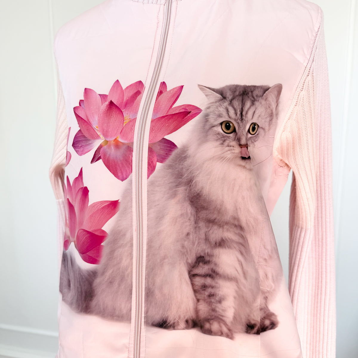 kitten puffer zip up (xl)