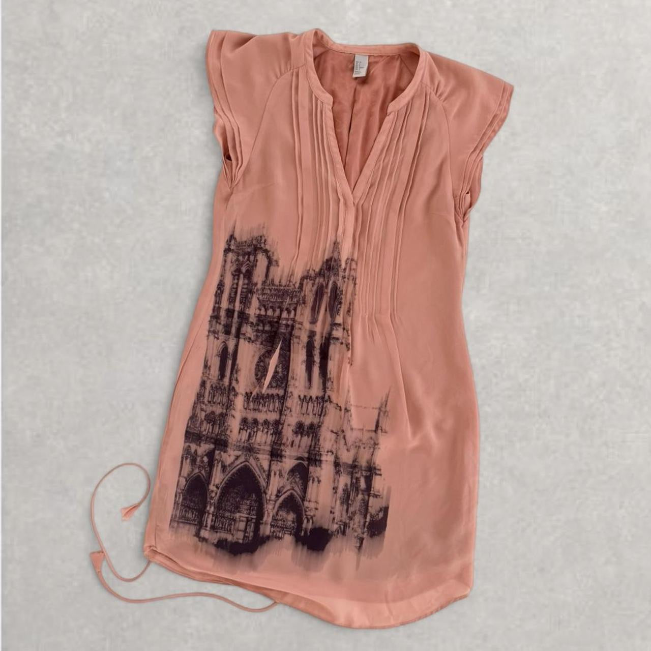 cathedral chiffon button up dress (s)