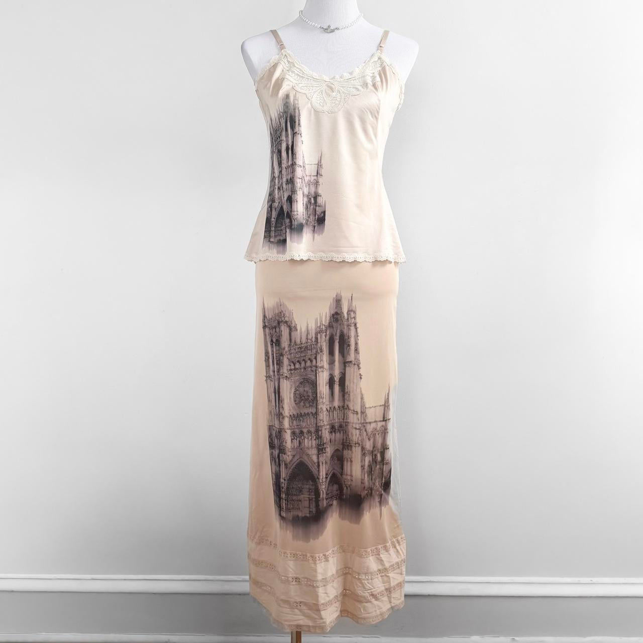 cathedral slip cami and skirt set (s)