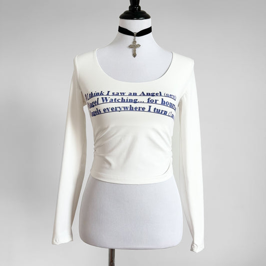 angel watching ruched top (xs)