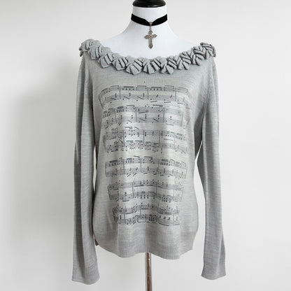 sheet music sweater (xl)