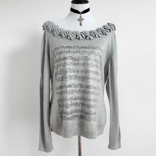 sheet music sweater (xl)
