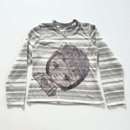 nervous striped fleece top (s)