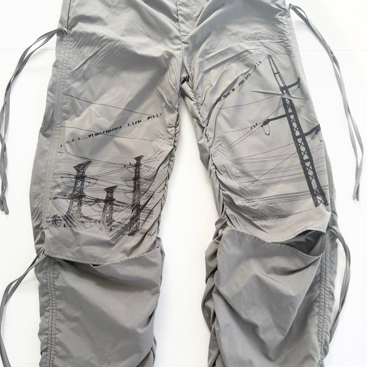 manga power lines tactical nylon ruched pants (m)