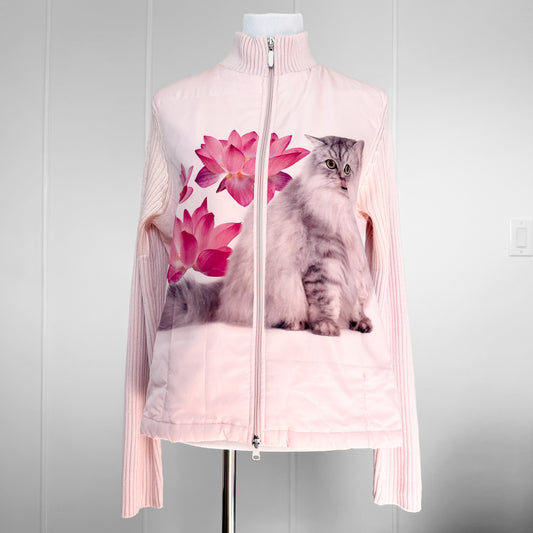 kitten puffer zip up (xl)