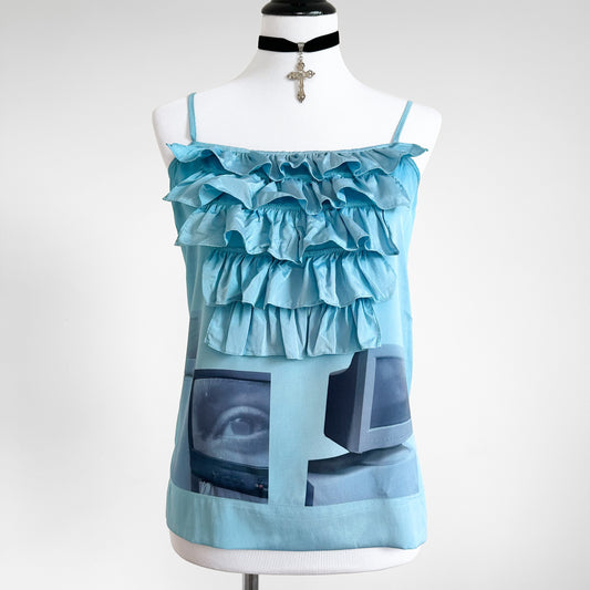 cyber core ruffle tank top (m/l)