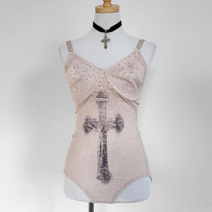 cross lace bodysuit (36D)
