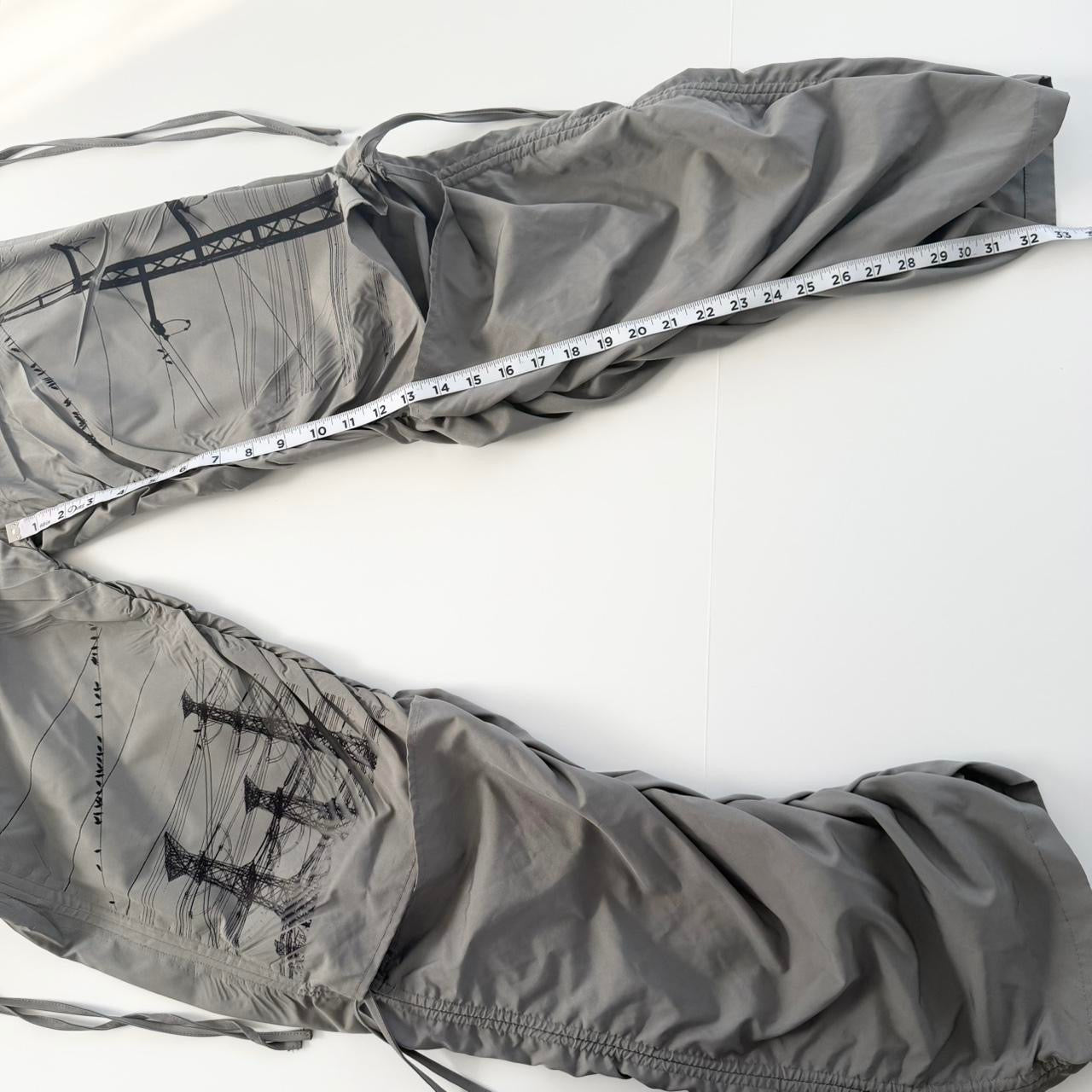 manga power lines tactical nylon ruched pants (m)