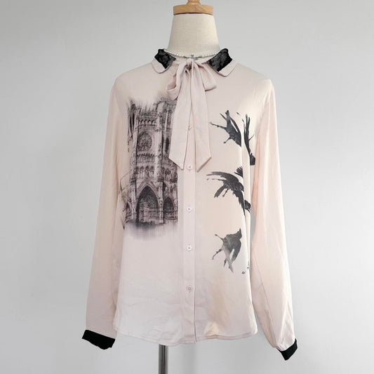 cathedral crows chiffon blouse (large)