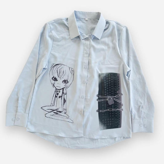 cyber core button up shirt (large)