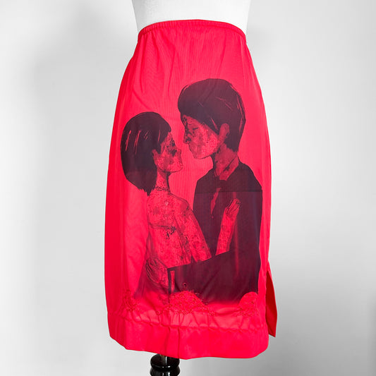 three cheers vintage red slip skirt (22”-30” waist)