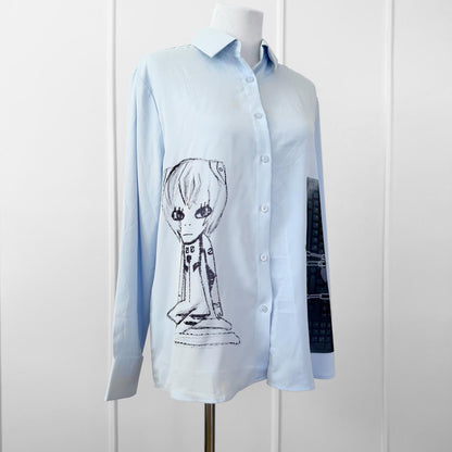 cyber core button up shirt (large)