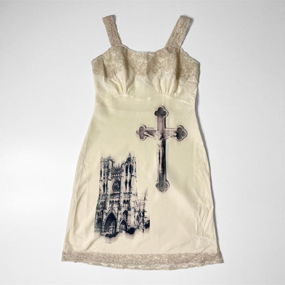 cathedral cross vintage slip dress (s)