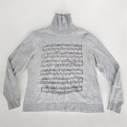 sheet music cotton sweater (m)