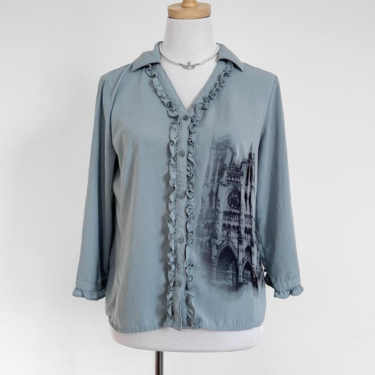cathedral ruffle blouse (m)