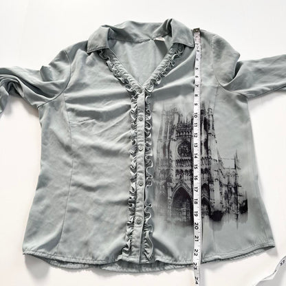 cathedral ruffle blouse (m)